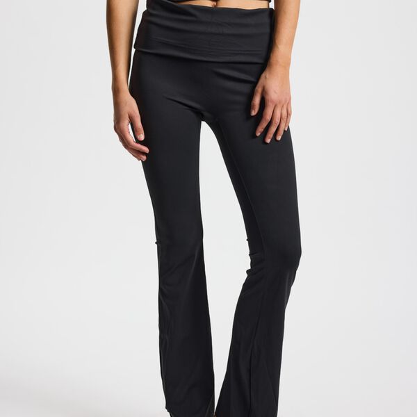 Butter Soft Flare Tights All day, black, Rethinkit