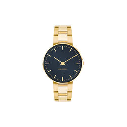 City Hall armbåndsur, oxford blue/gold/gold, Arne Jacobsen Watches