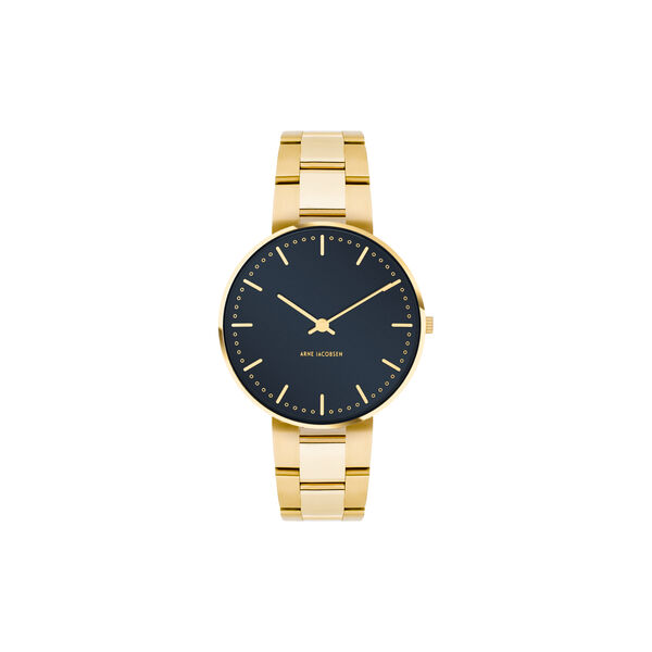 City Hall armbåndsur, oxford blue/gold/gold, Arne Jacobsen Watches