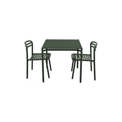 Bliss spisebord med 2 Bliss stole, dark green, Cane-line