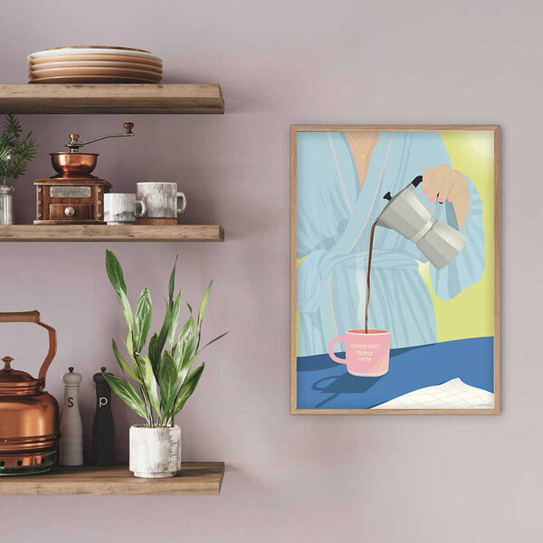 COFFEE FIRST, PEOPLE LATER plakat, ViSSEVASSE