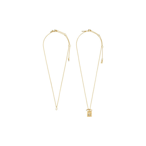 FIRE halsk&aelig;de 2-i-1 s&aelig;t, guldbelagt, Pilgrim