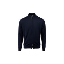 Merino Wool Zip Cardigan, navy, Stenströms