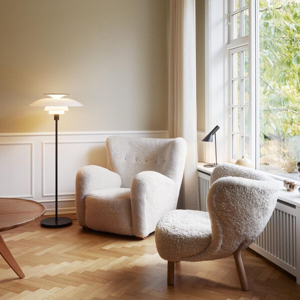 PH 80 gulvlampe, hvid opal/sort, Louis Poulsen