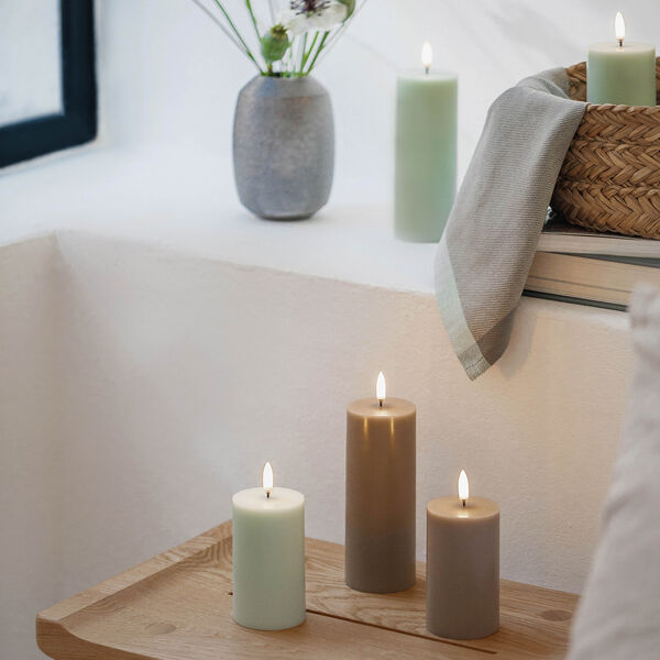 LED Pillar Candle 15 cm, sandstone, Uyuni Lighting