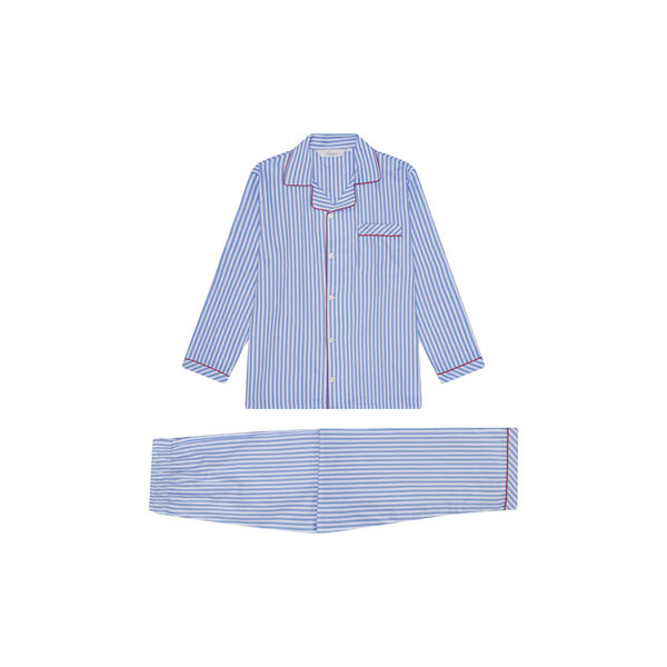 Rome Pyjamas, light blue strips/red piping, Ambassador 1867