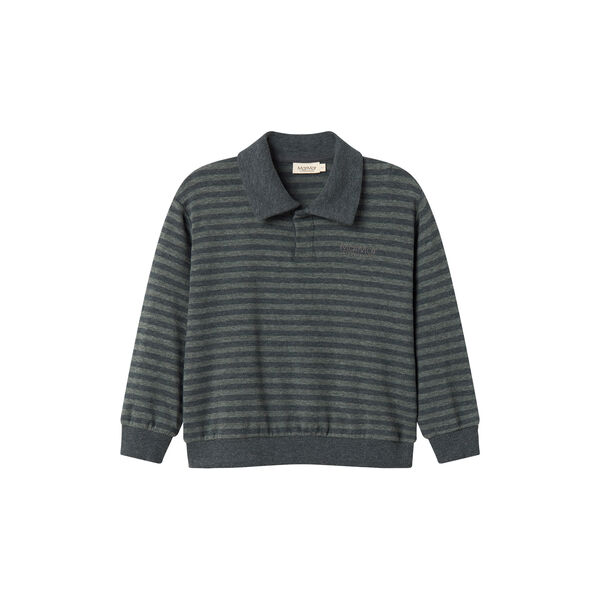 Thanos Polo Sweat, forest stripe mel. Thanos Polo Sweat, forest stripe mel., MarMar Copenhagen