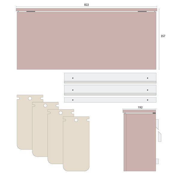 SORTED Standard Wide affaldssortering, antique rose, DesignLife