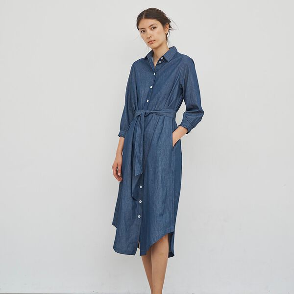 Joy Shirt Dress, blue denim, CARE BY ME