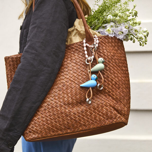 Fugl n&oslash;glering med naturl&aelig;der, bl&aring;, Kay Bojesen Denmark