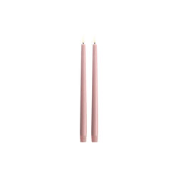 LED taper candle smooth 2-pack, rose powder, Uyuni Lighting