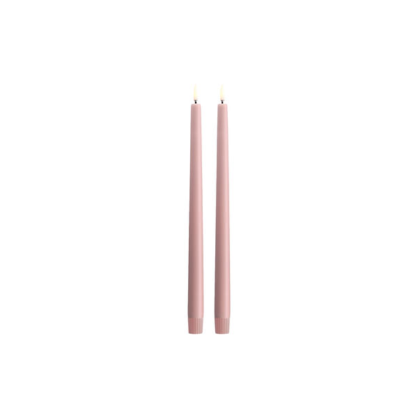 LED taper candle smooth 2-pack, rose powder, Uyuni Lighting
