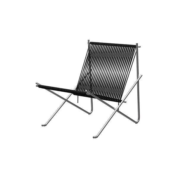 PK4™ stol, matpoleret rustfrit stål/sort PK4™ stol, matpoleret rustfrit stål/sort, Fritz Hansen