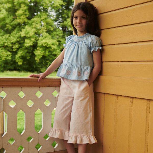 Blouse w. Smock w. Emb., Copenhagen Colors Organics