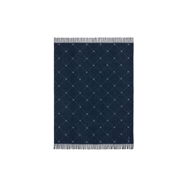 Icons Signature Star Recycled Wool Throw, navy/white, Lexington