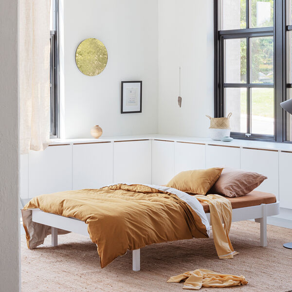 Wood lounger seng 120 cm, hvid, Oliver Furniture