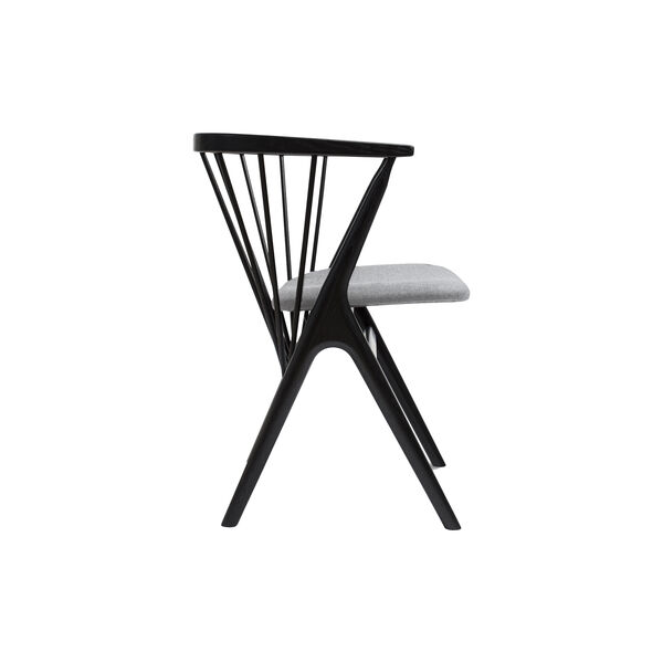 Sibast No 8 spisestol, sortlakeret eg/lysegr&aring;, Sibast Furniture