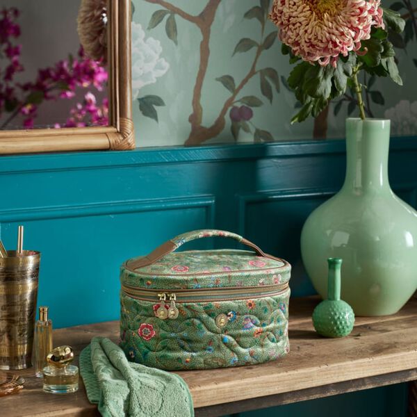 Cleo Toiletry Bag FloraBangelore, green, Pip Studio