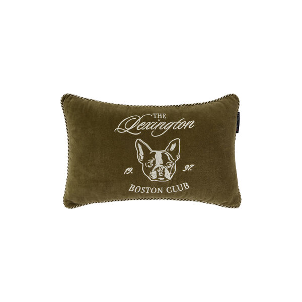 Boston Club Velvet Pillow | Olive/Lt Beige | Pyntepude, Lexington