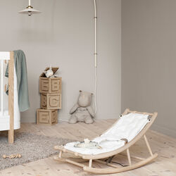 Wood baby & junior vippestol, eg/hvid, Oliver Furniture