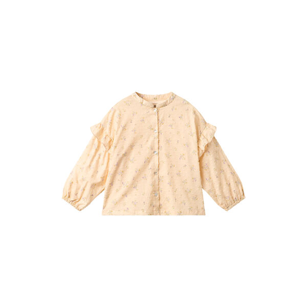 Shirt Gerda, barely apricot flowers, Wheat