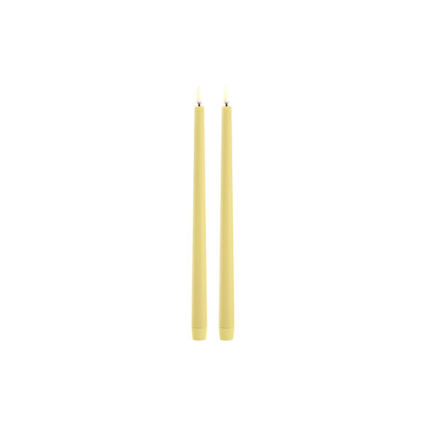LED Slim Taper Candle 32 cm 2 pcs, wheat yellow, Uyuni Lighting