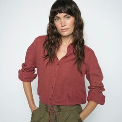 MMMartina Linen Shirt, cowhide, MOS MOSH