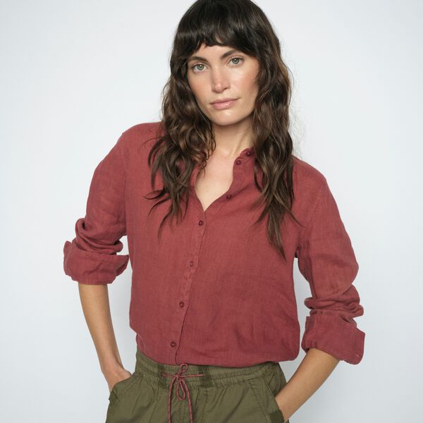 MMMartina Linen Shirt, cowhide, MOS MOSH
