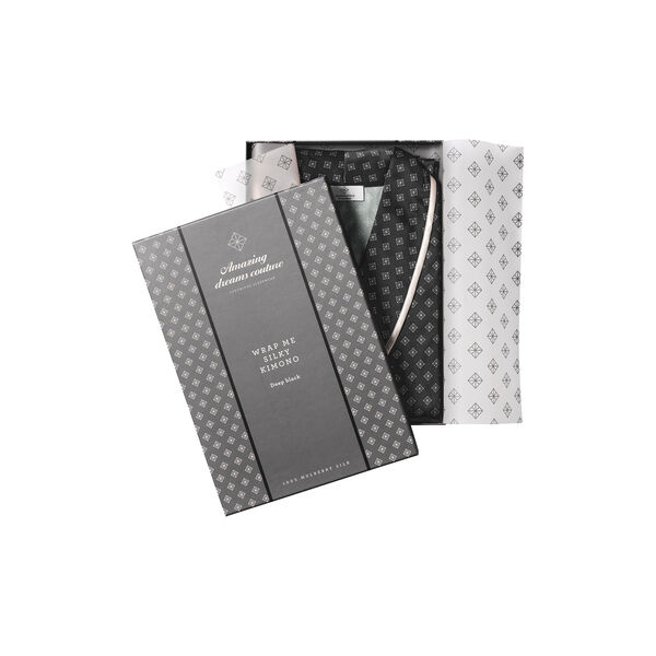 Amazing Dreams Wrap Me Silky Kimono, deep black, Amazing Space