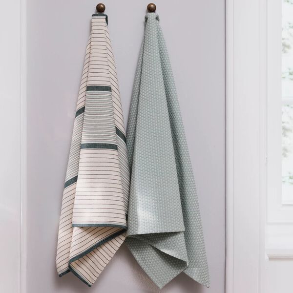 ARCHIVE STRIPE 1976 Tea Towel | Sage Green | Viskestykke, Georg Jensen Damask