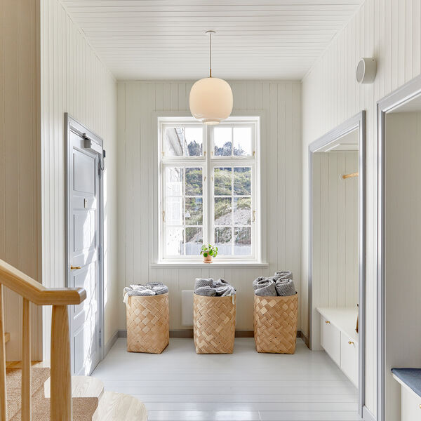 VL45 Radiohus pendel, opal white, Louis Poulsen