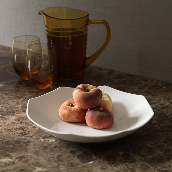 Hvid Riflet skål Hvid Riflet skål, Royal Copenhagen