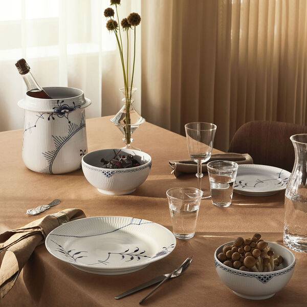 Blå Mega Riflet vinkøler 21,5 cm, Royal Copenhagen