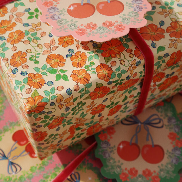 Wrapping Paper, cherry bow/kaluka Wrapping Paper, cherry bow/kaluka, Konges Sløjd