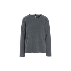 Classic Fleece Pullover With Round Neck | Grey | Bluse, Henriette Steffensen Copenhagen