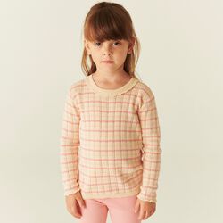 Knitted Stripe Pointelle LS Blouse, Copenhagen Colors Organics