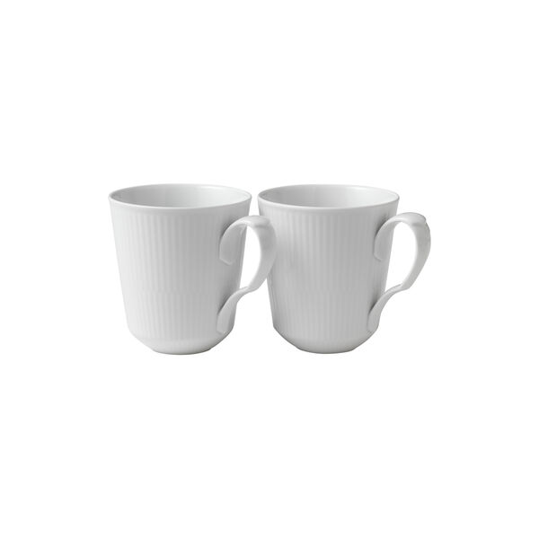 Hvid Riflet krus 38 cl, 2 stk Hvid Riflet krus 38 cl, 2 stk, Royal Copenhagen