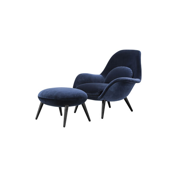 Swoon loungestol og skammel, Harald 792, Fredericia Furniture