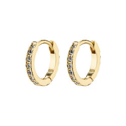 EBNA mini krystal huggie hoops, guldbelagt EBNA mini krystal huggie hoops, guldbelagt, Pilgrim