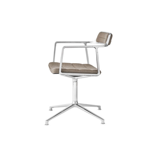 VIPP452 Swivel Chair with Gliders, dark sand/polished aluminium, Vipp