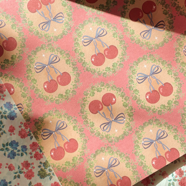 Wrapping Paper, cherry bow/kaluka Wrapping Paper, cherry bow/kaluka, Konges Sløjd