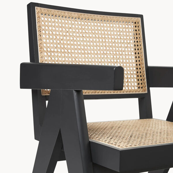 Sissi armlænestol, sort/lys beige, Westwing Collection