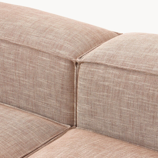 Lennon 2 Seater Modular Left Corner Sofa, linen blend rust, Westwing Collection