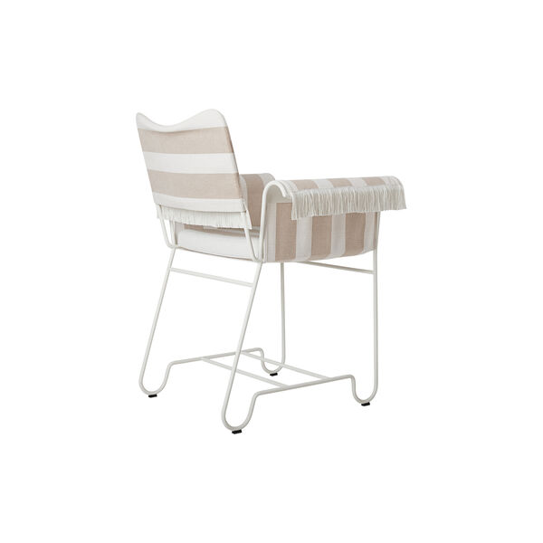 Tropique Dining Chair with Fringes, Leslie Stripe Limonta 40/classic white semi matt, GUBI