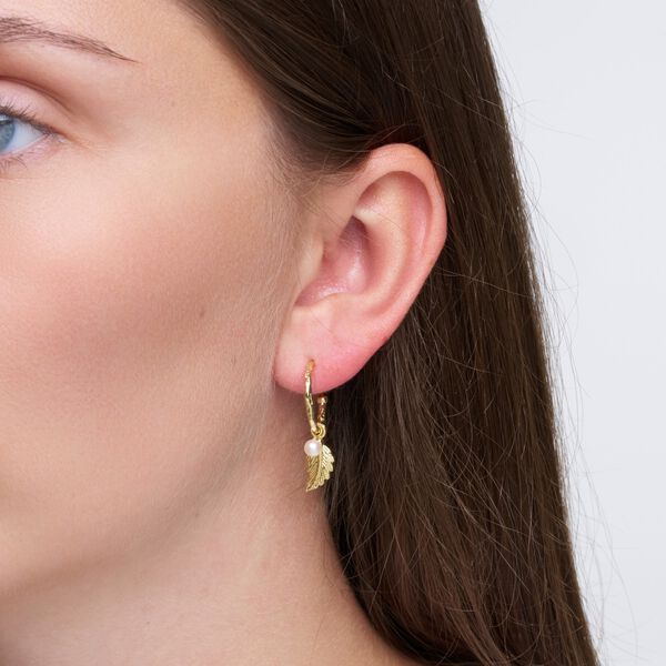 Linn hoops med vedh&aelig;ng, forgyldt, Pure by Nat