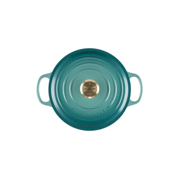 Signature rund st&oslash;bejernsgryde &Oslash; 24 cm, bleu riviera, Le Creuset