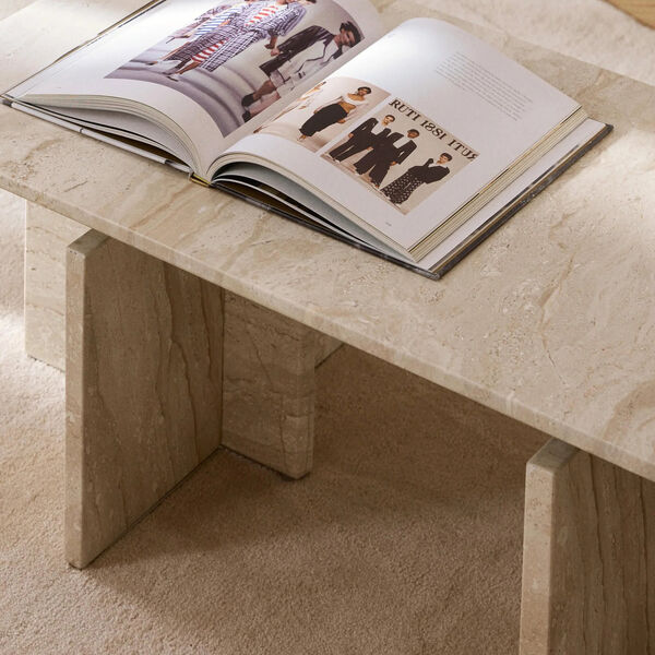 Marisa sofabord, travertin beige, Westwing Collection