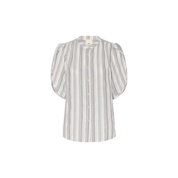 418HMTulin shirt, walnut stripe, Heartmade