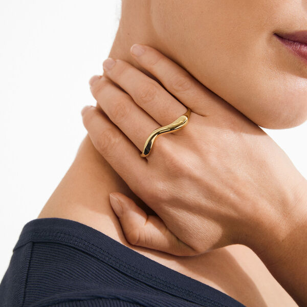 EVON dobbel ring, guldbelagt, Pilgrim