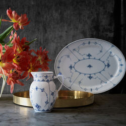 Musselmalet Riflet kande 38 cl, Royal Copenhagen